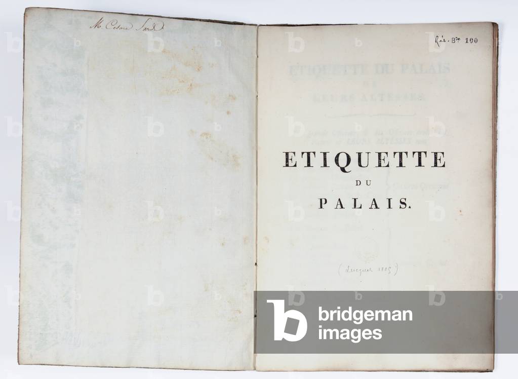 Title page of the 'Etiquette du Palais',  Lucca, 1805 (printed paper)