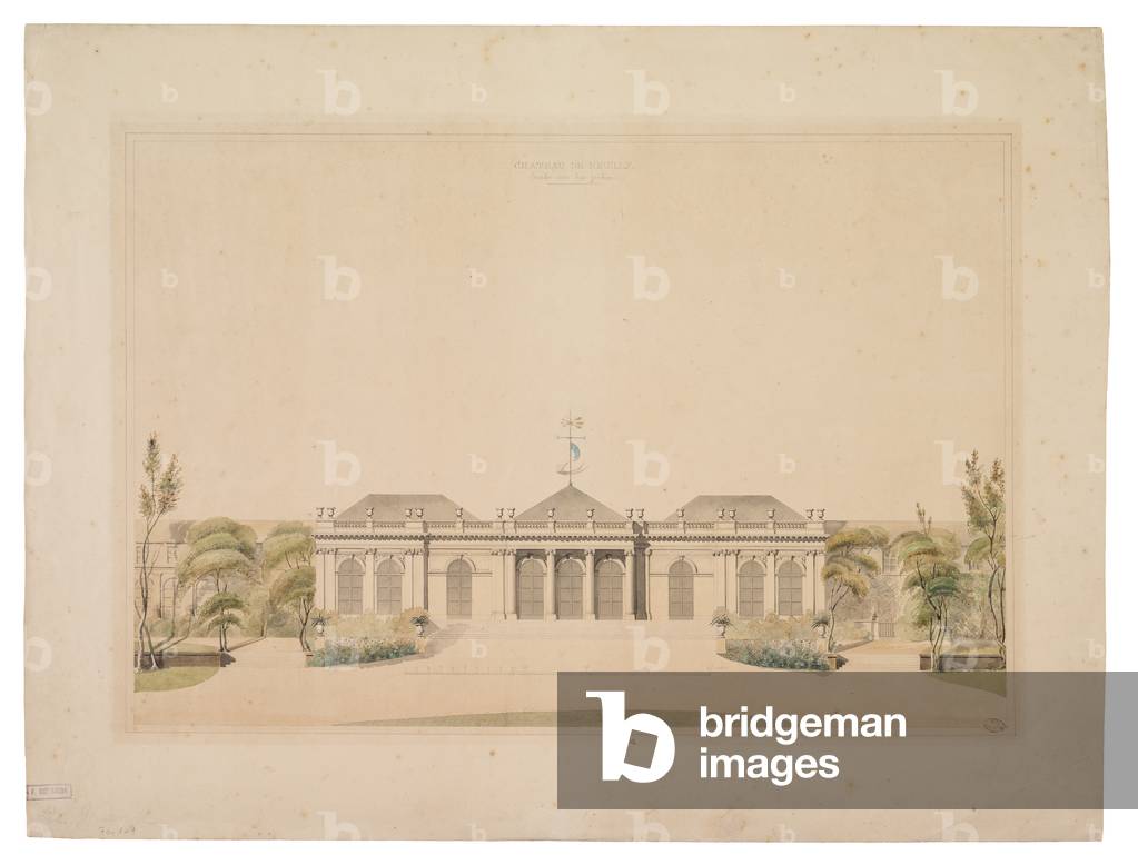 Facade of Chateau de Neuilly (w/c on paper)