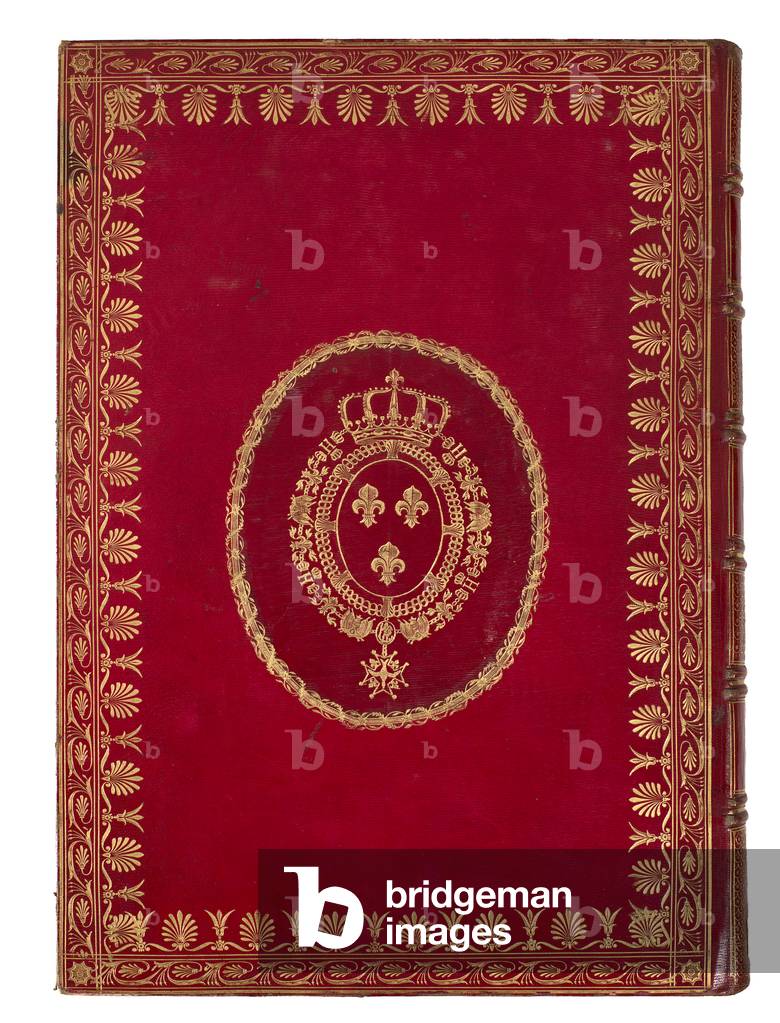 Cover of Livre II des Lettres Epistolarum, from 'Oeuvres d'Horace', published by Firmin Didot, illustrated by Charles Percier, Paris, 1799 (leather)