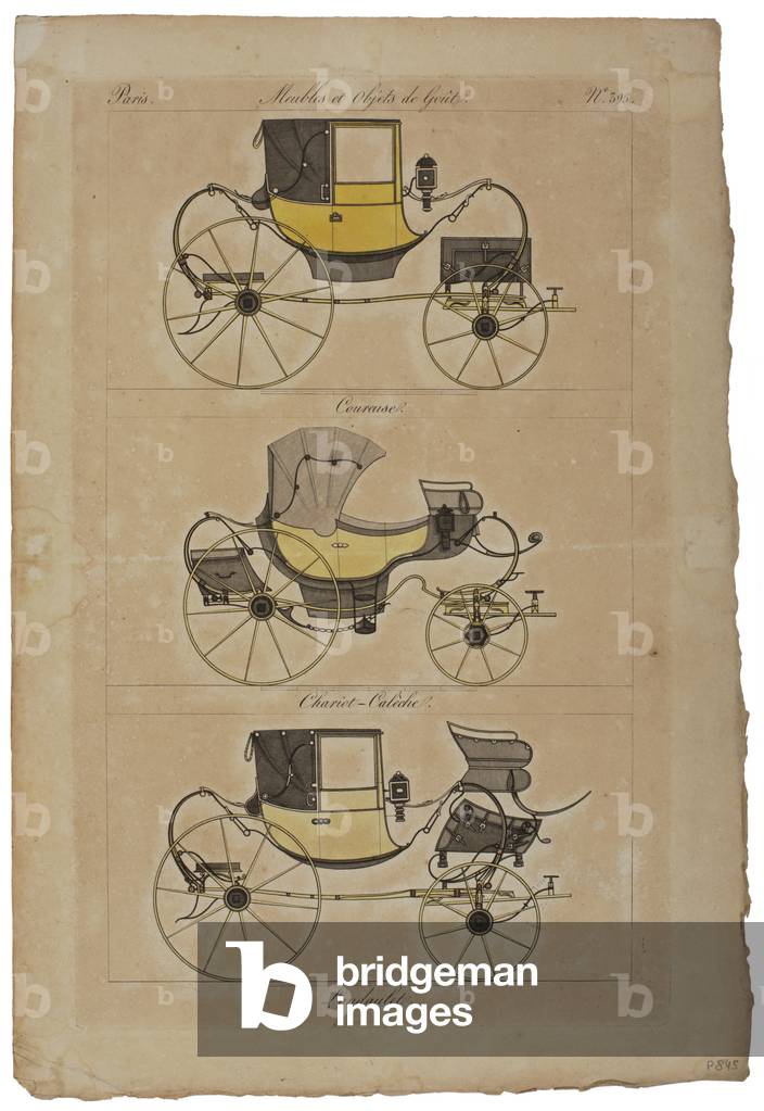 Furniture and Objects of Taste, No. 32, Phaeton Simple (coloured engraving)