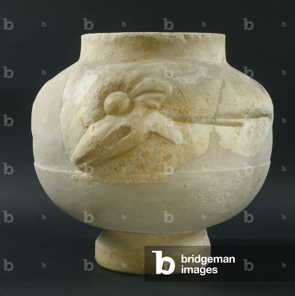 Kalpe decorato con delfini, forse di Elefsina, c.530 a.C. (marmo pentelico)