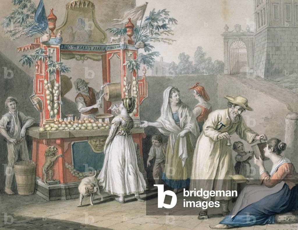 The Drink Stall (L'Acquaiolo), 1819 (pencil & watercolour)