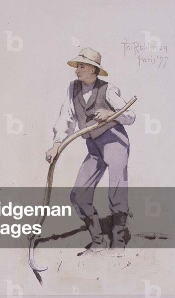 Youth Resting on a Scythe, 1877 (w/c)