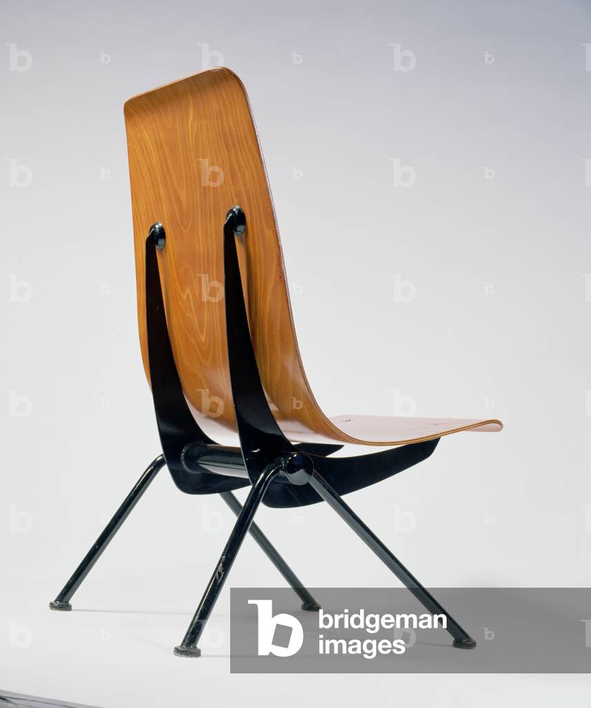 Antony Chair, designed by Jean Prouve (b.1901) manufactured by Les Ateliers Jean Prouve, Maxeville, Paris, 1950 (laminated birch and steel)