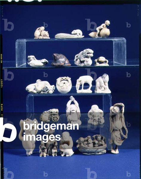 Selection of netsuke, Japanese, late 18th and early 19th century (ivory or stag antler)