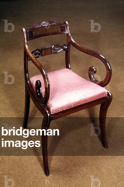 One of a set of eight Regency rosewood dining chairs, early 19th century