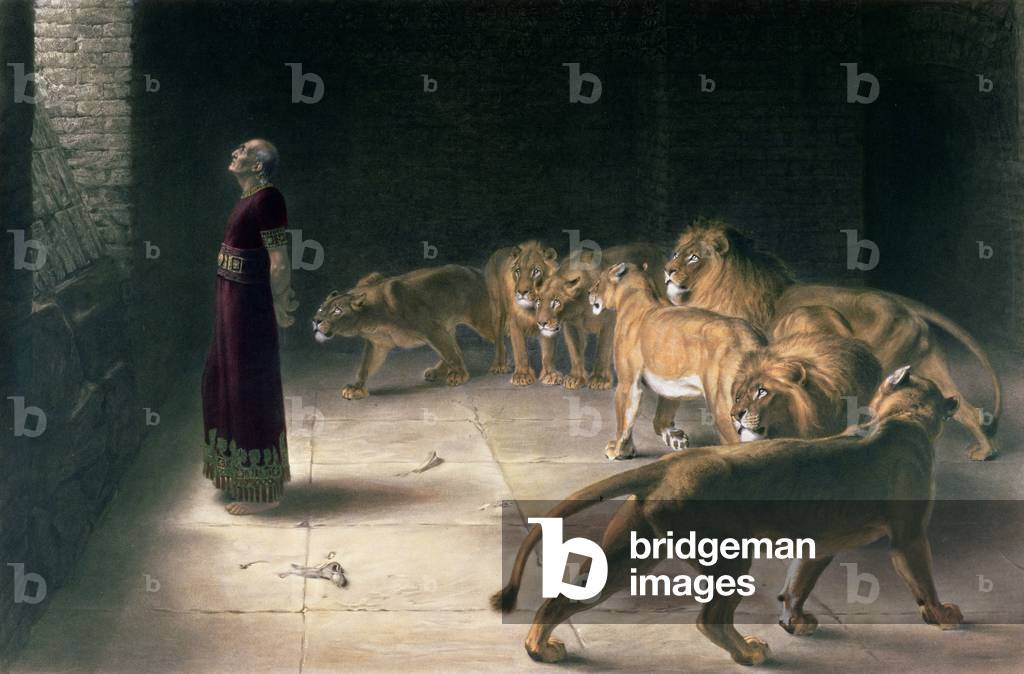 Daniel in the Lions Den, 1892 (mezzotint)