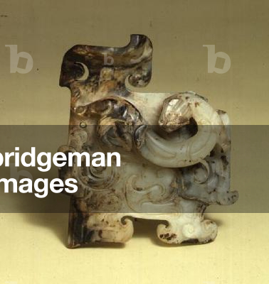 Mottled white jade plaque, Eastern Zhou, 3rd century BC