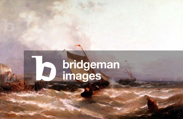 Fishing Boats off a Coastline