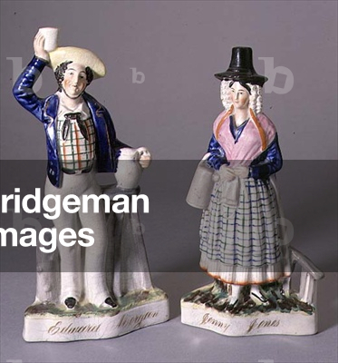 A pair of Staffordshire portraits of Edward Morgan and Jenny Jones, c.1836 (ceramic)