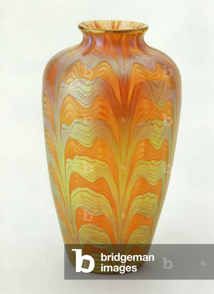 Opaque vase with enamel decoration (glass)