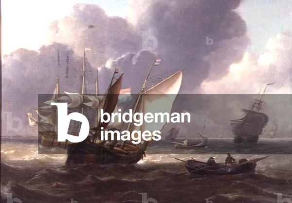 Dutch Three-Masters and Small Craft in a Swell
