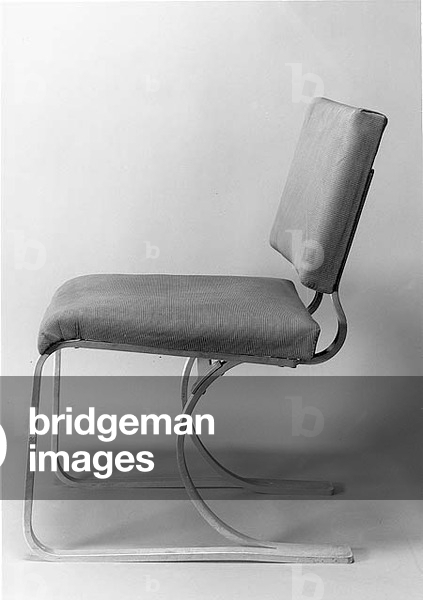 Side Chair, 'Model No.307', designed for Wohnbedarf by Marcel Breuer (1902-81) 1932 (aluminium) (b/w photo)