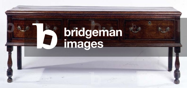 George II oak sideboard with mahogany crossbanding