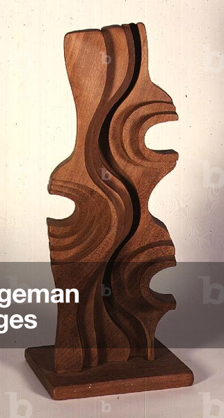 Springtime, carving by Brian Willsher (b.1930), 1982 (Iroko wood)