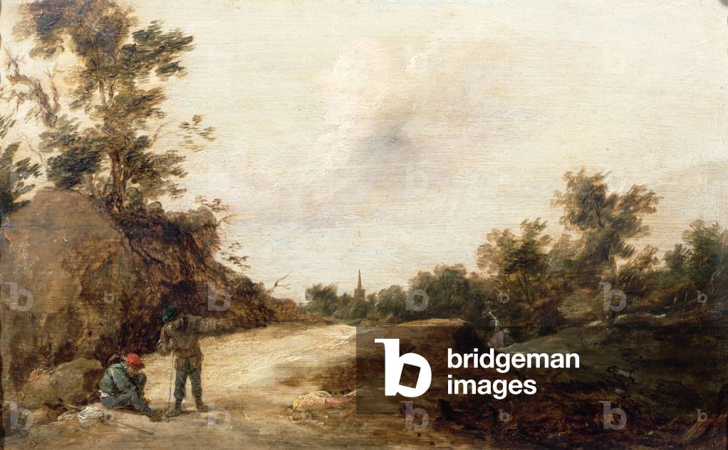 Landscape with Travellers (one of a pair)
