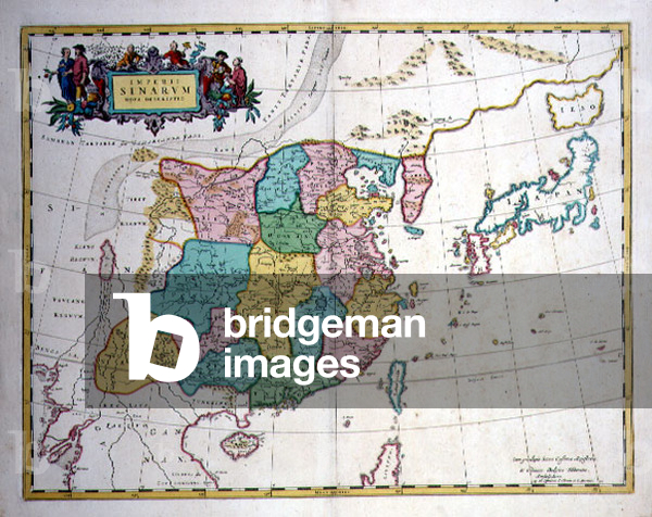 Japan, China and Korea as a peninsula, c.1700 (colour engraving)