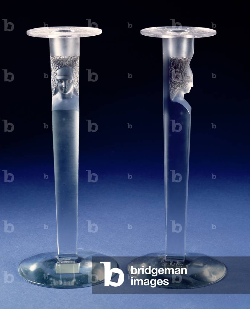 Cariatide, a Pair of Candlesticks (glass)