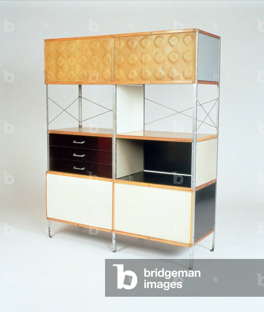 An ESU, 400 Series (Eames Storage Unit) '420-N', designed by Eames, Charles (1907-70) and Ray (1912-88), 1950 (steel, plywood and birch)