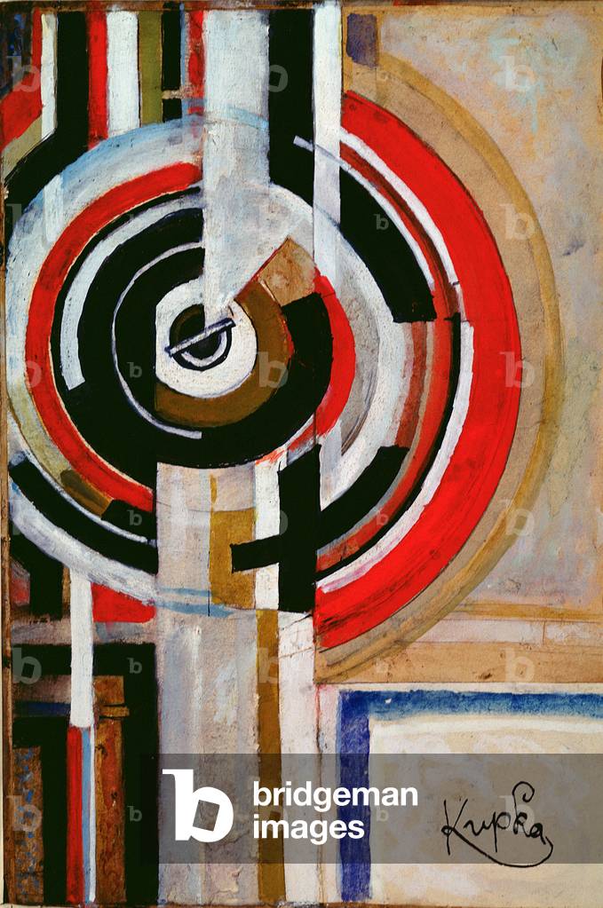 Circles and Verticals, c.1930 (gouache, collage)