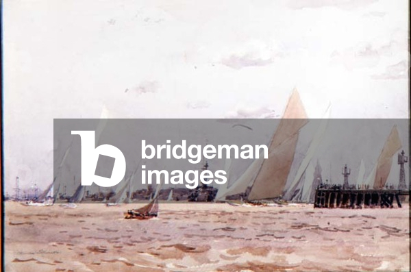 Racing 15 metre Boats, Harwich, 1914 (w/c)