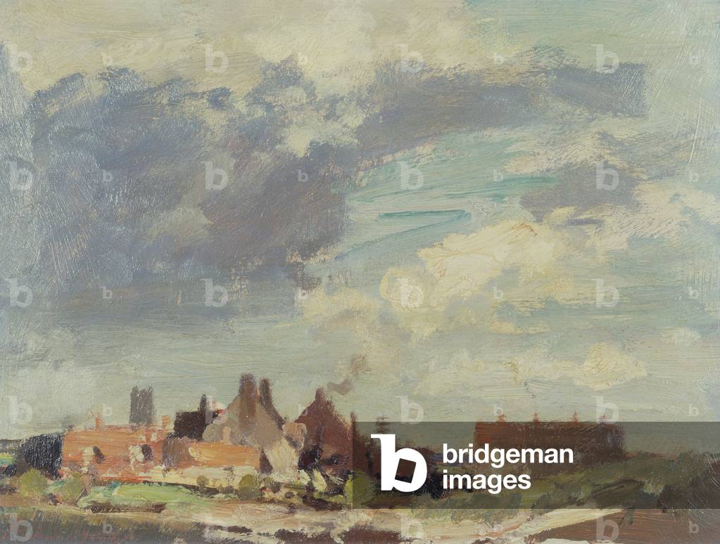A Village near Caister, Norfolk (board)