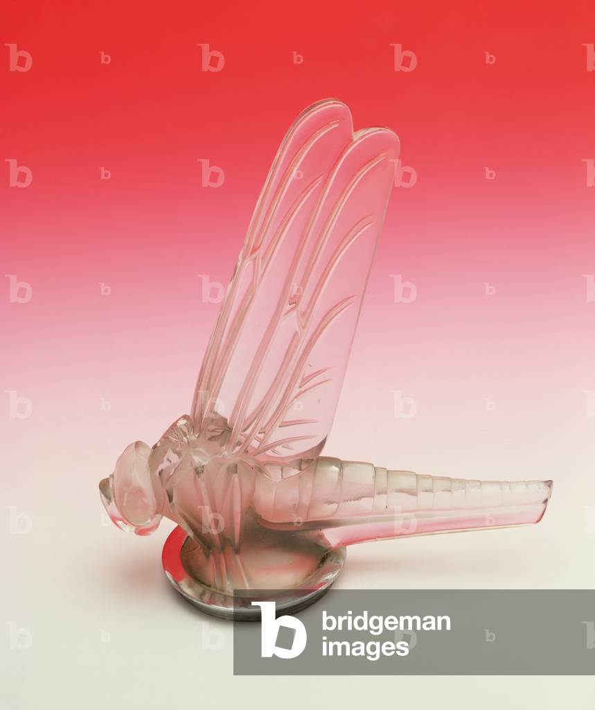 Lalique car mascot of a dragonfly with open wings