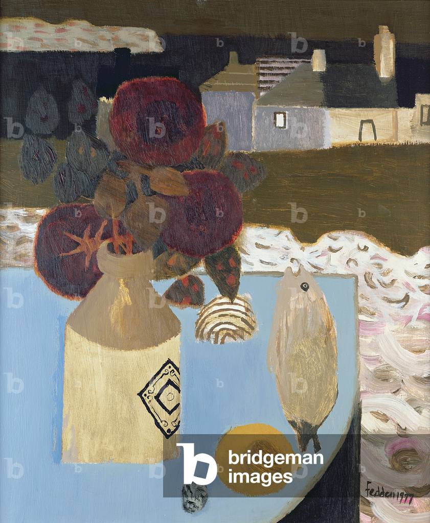 Red Roses by the Sea, 1977 (oil on board)