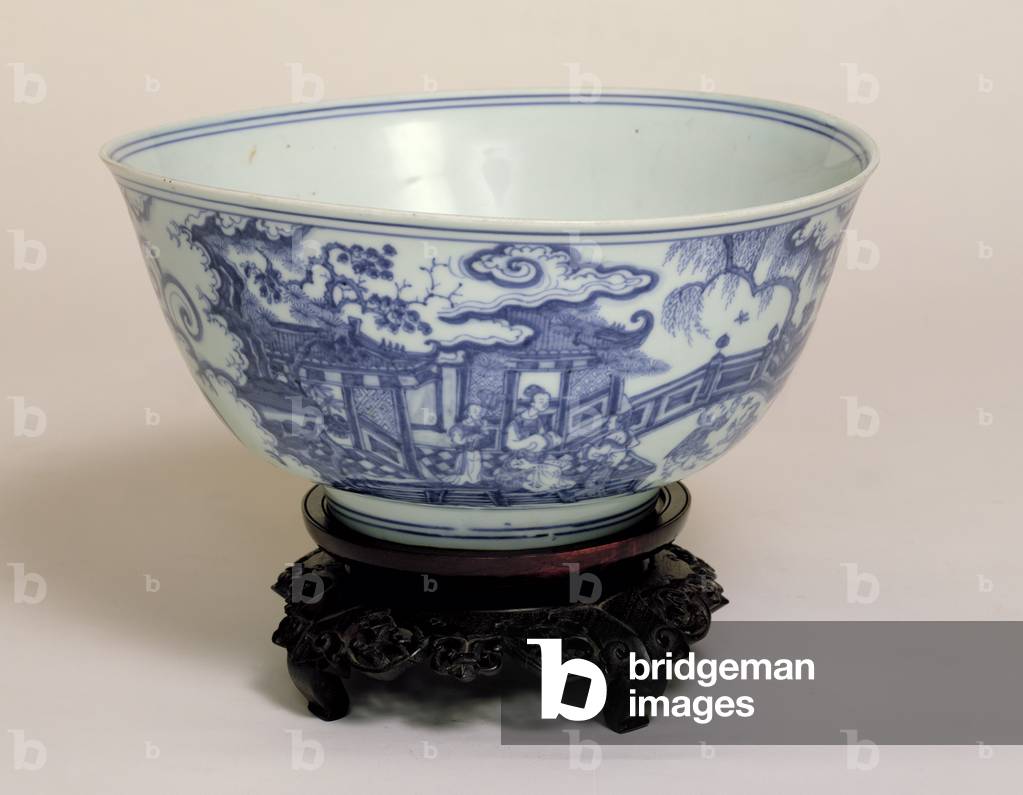 Blue and white bowl, late 19th century