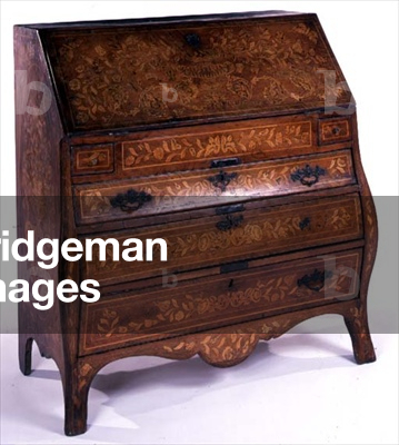 Dutch walnut and marquetry bureau, c.1770