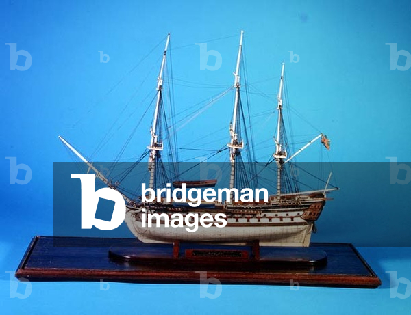 Prisoner-of-War Model of an Eighty-Gun Ship-of-the-Line, French, c.1780 (bone and boxwood) (for detail see 64085)