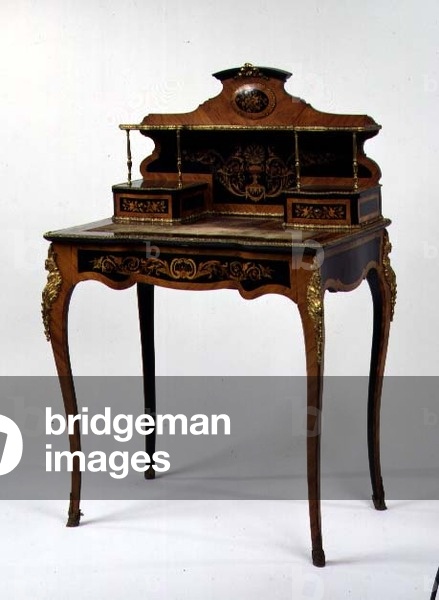 Ebonised bonheur du jour, c.1870 (tulipwood)
