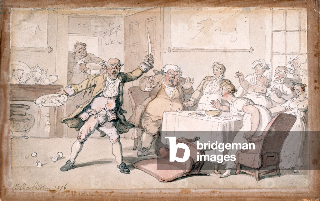 Madness at the Dinner Table, 1816 (w/c on paper)