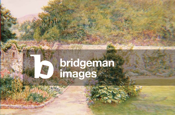The Garden at Undermount, Bonchurch, Isle of Wight with St. Boniface in the distance