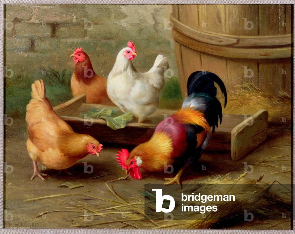 Farmyard Scene, 1910 (oil on canvas) (for pair see 65234)