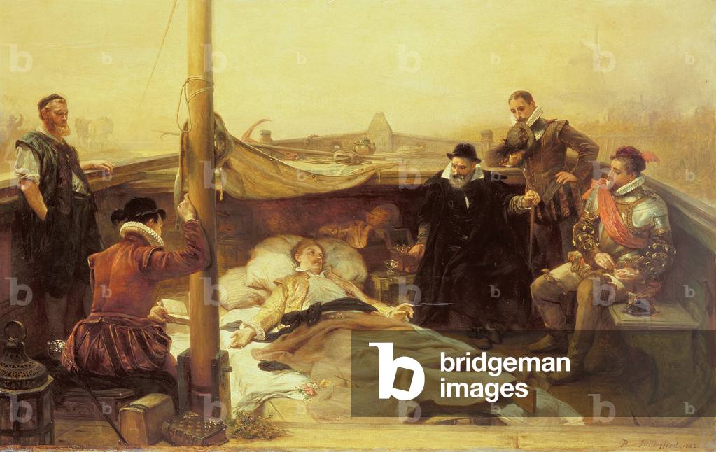 The Last Days of Sir Philip Sidney (1554-86), 1882 (oil on canvas)