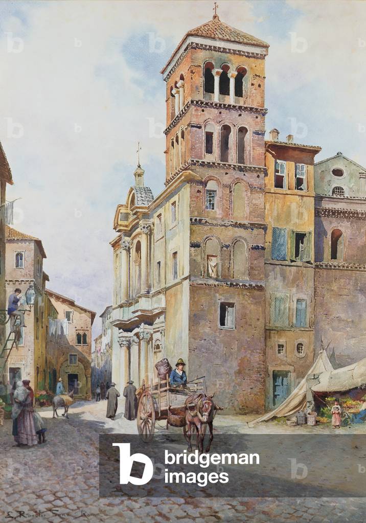 View of Santa Maria in Monticelli, Rome (w/c on paper)