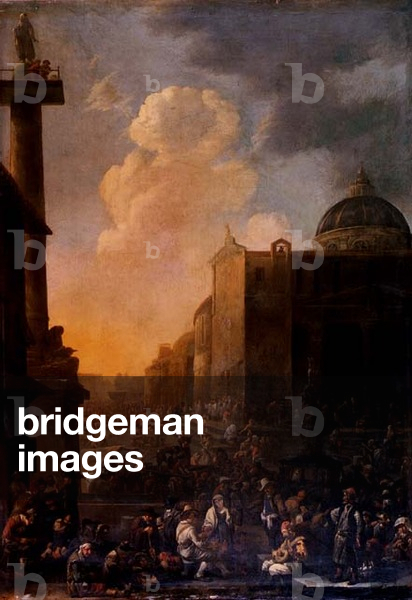 Capriccio View of a Roman Piazza (oil on panel)