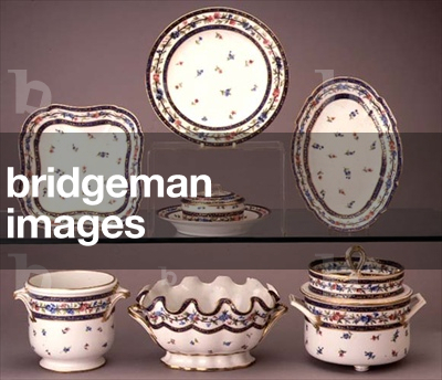 Sevres first republic, part dinner and dessert service with 'beau bleu' border, c.1770 (porcelain)