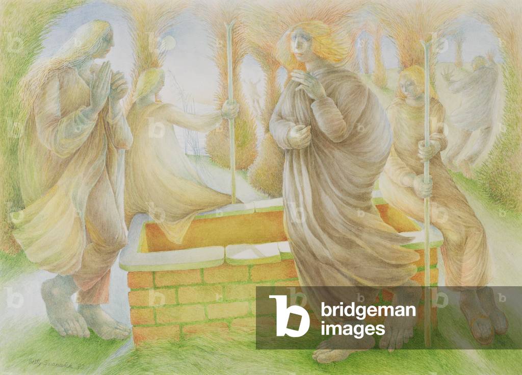 And So They Came Running, 1982 (pencil & watercolour)