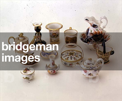 Selection of British porcelain: Davenport watering can; Crown Derby Japan pattern coal scuttle; English candlestick; Worcester Barr vase; Minton basket; Royal Worcester circular box