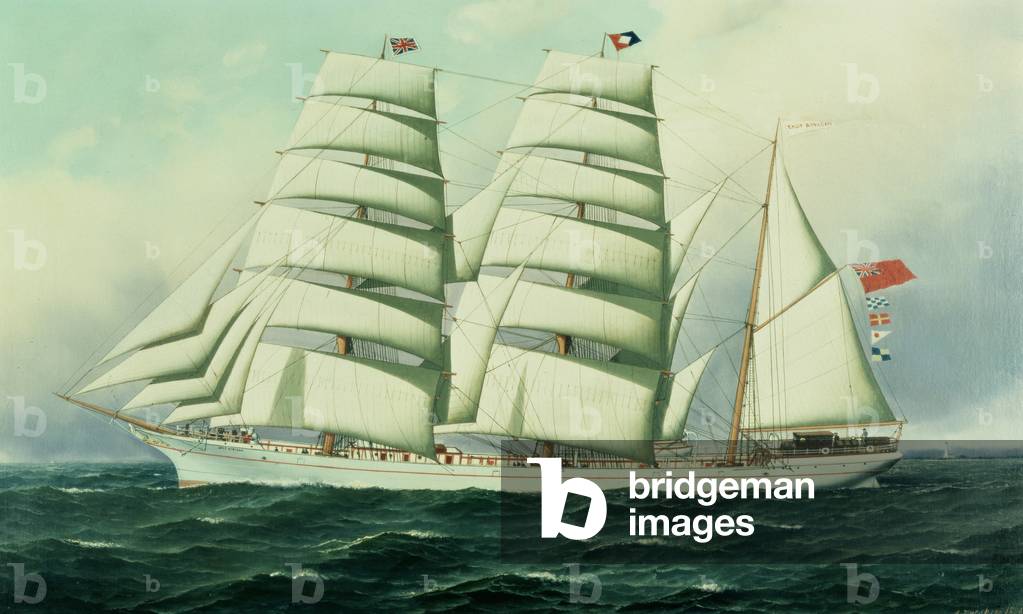The East African in Full Sail (oil on canvas)