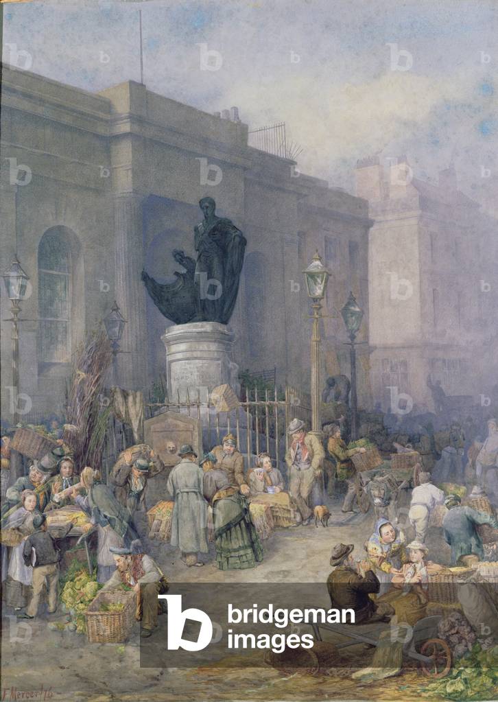 Market Morning, Birmingham, 1876 (w/c)