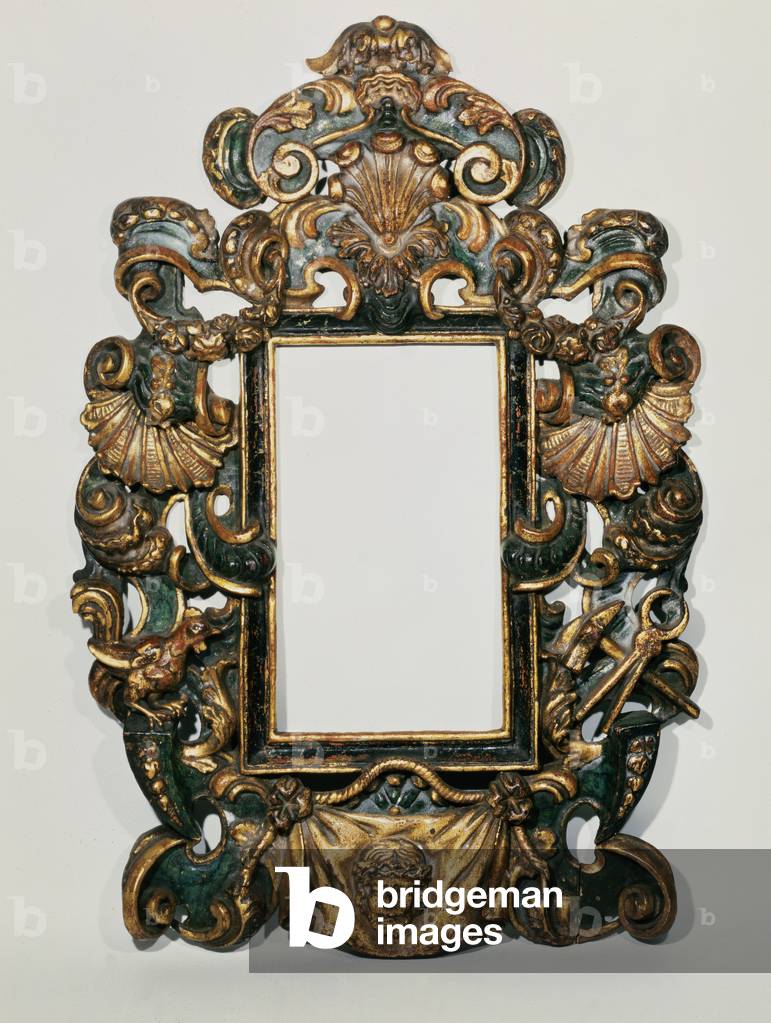 Roman carved black and gilt frame