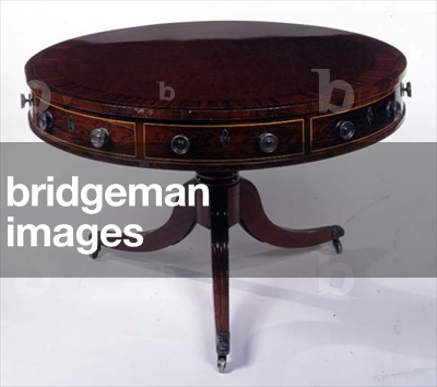George IV mahogany and rosewood drumtop table