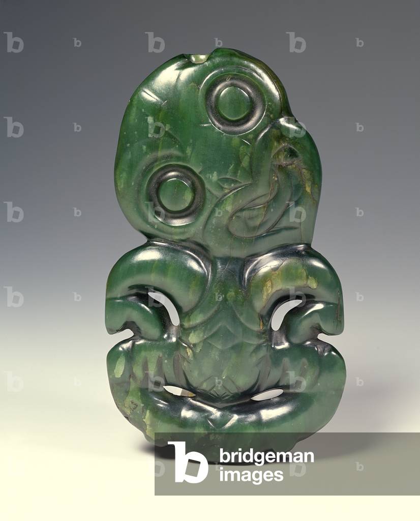 Pendant in the form of the god Hei-Tiki, late 18th century (nephrite)