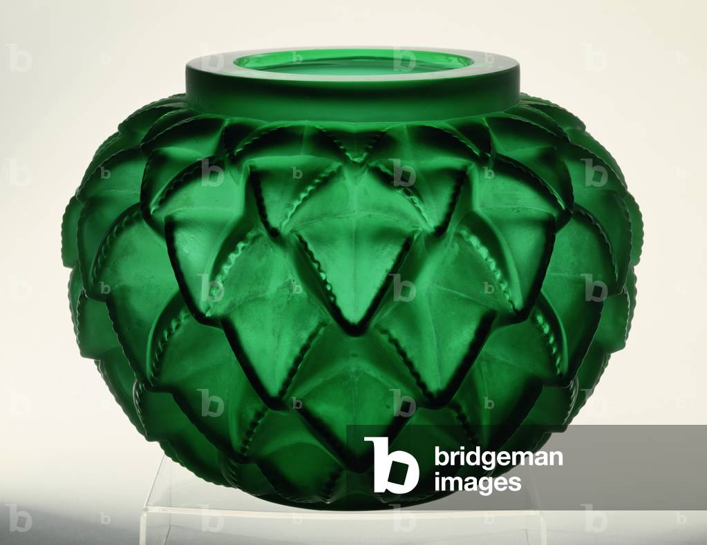 Languedoc Vase, 1929 (press-moulded green glass)