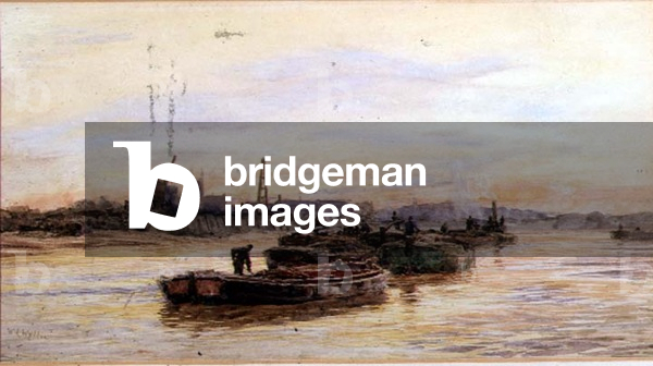 Barges at Sunset (w/c)
