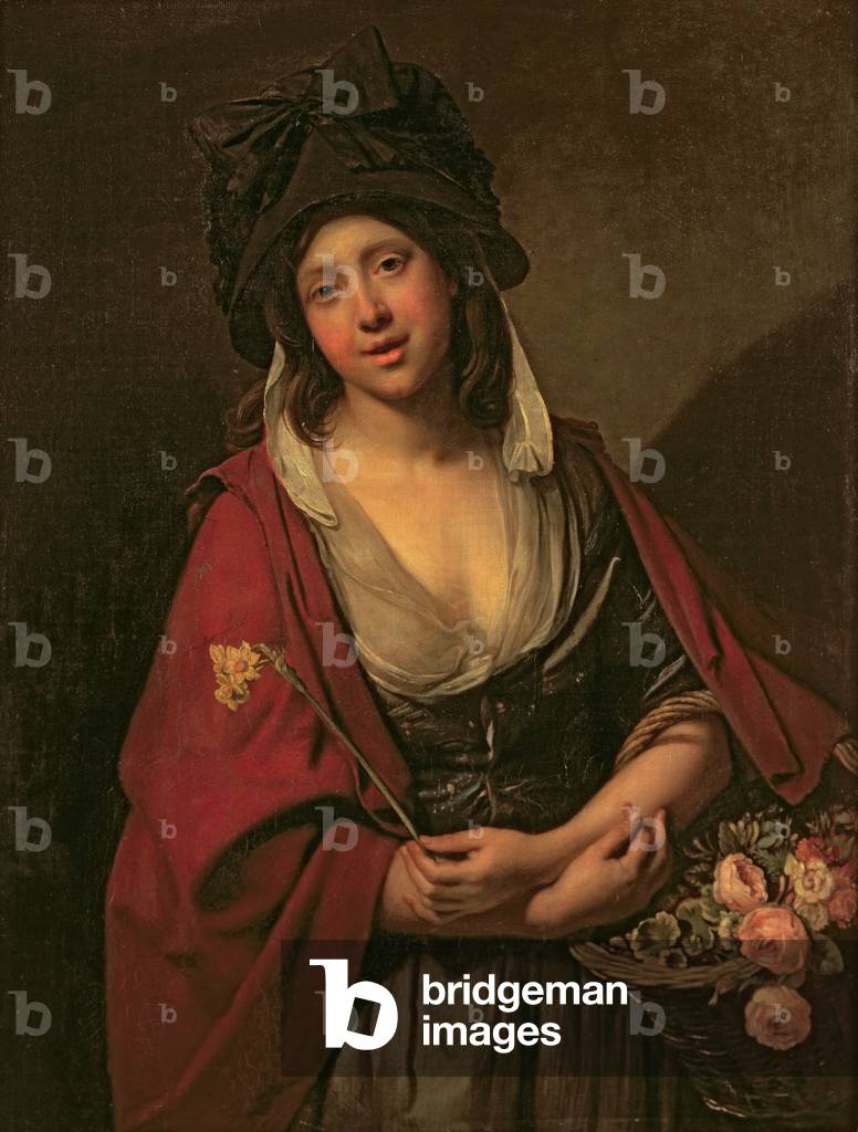 The Flower Girl (oil on canvas)