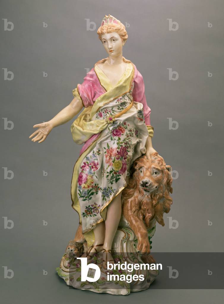 Chelsea figure known as Una and the Lion, c.1760 (porcelain)